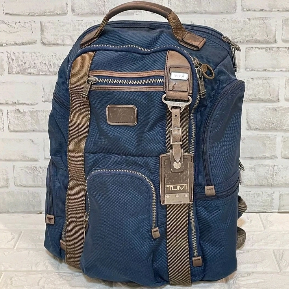 TUMI Navy and Tan Men's Backpack
